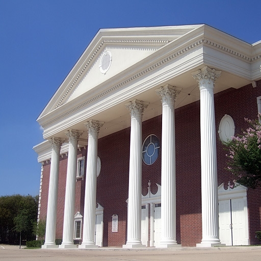 Fluted architectural fiberglass columns from Stromberg architectural at Canyon Creek Church. 