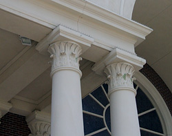 Greek Corinthian Columns at Custer United Methodist Church